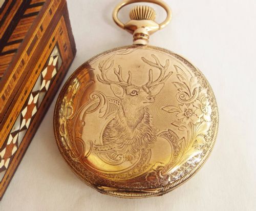 1912 Waltham Traveler Hunter 'Elk' Pocket Watch