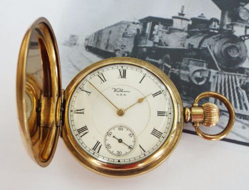 fig 1. 1919 Waltham Vanguard railroad hunter pocket watch