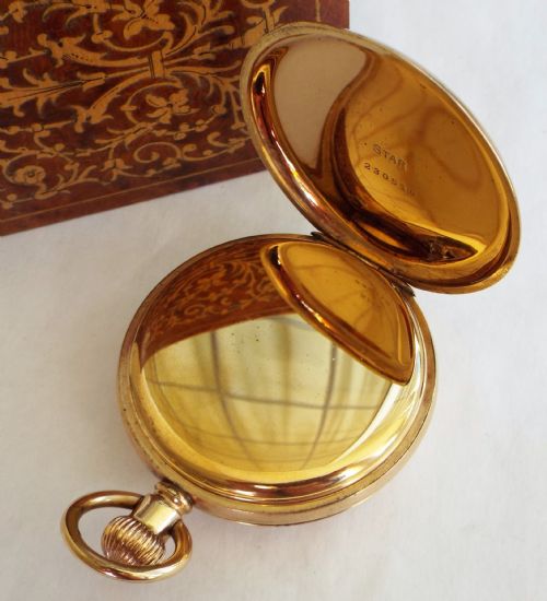 fig 3. Antique hunter pocket watch, Lancashire Watch Co