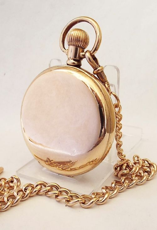 fig 1. A 1920s Swiss stem winding pocket watch & chain.
