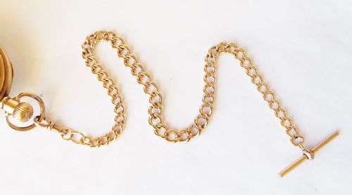 fig 2. A 1920s Swiss stem winding pocket watch & chain.