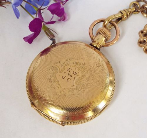 fig 1. 1906 Waltham Seaside ladies full hunter fob watch