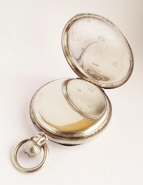 fig 2. An antique silver Waltham pocket watch, 1910.