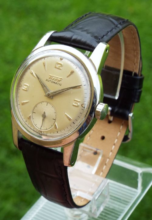 fig 1. Gents 1954 Tissot bumper automatic wrist watch