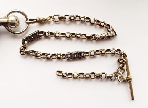 fig 2. A large 1914 Elgin pocket watch & chain.