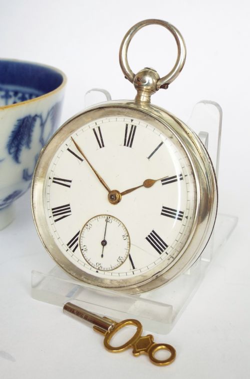 An Antique English Silver Pocket Watch, 1886