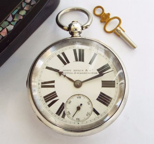 fig 1. Antique silver private label pocket watch, 1890