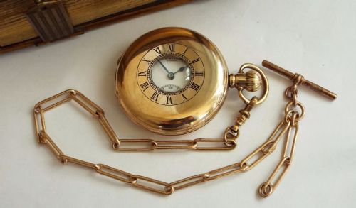 fig 1. 1920s Cyma half hunter pocket watch for J W Benson