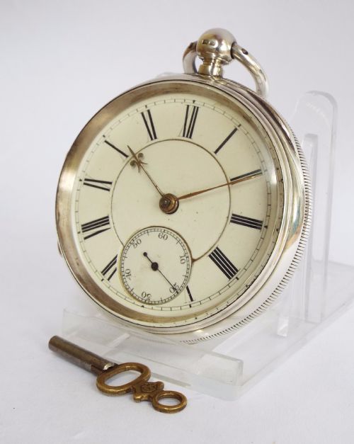 Antique Silver Fusee Pocket Watch, Bradford, 1891