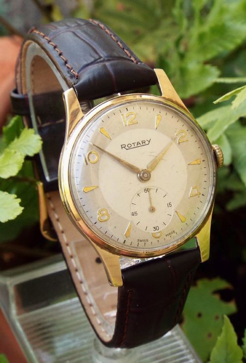 fig 1. Gents 9 carat gold Rotary wristwatch, 1956