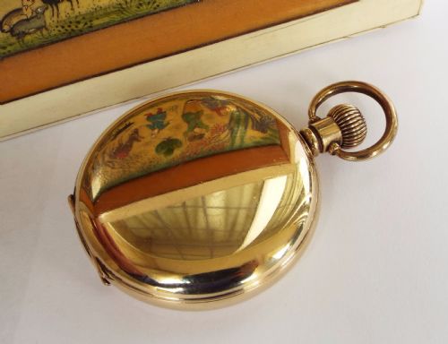 fig 1. Antique Swiss full hunter pocket watch, circa 1910