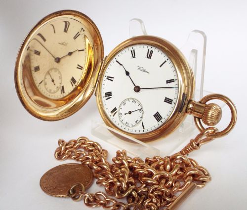1903 Waltham Traveler Pocket Watch with Chain