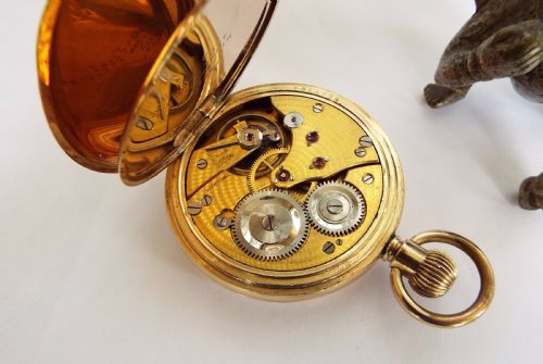 fig 1. An antique Swiss full hunter pocket watch