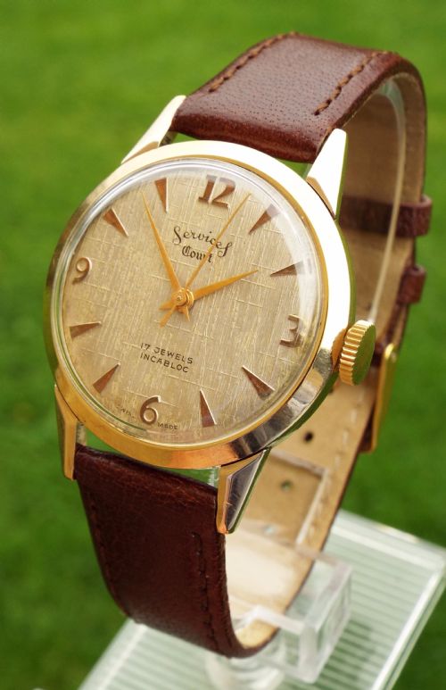 Gents 9ct Gold Services Court Wrist Watch, 1960