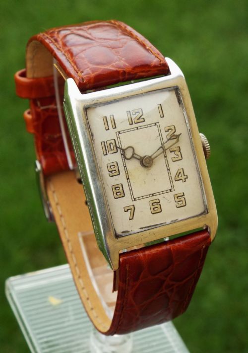 fig 1. A gents 1934 silver Lurex wrist watch