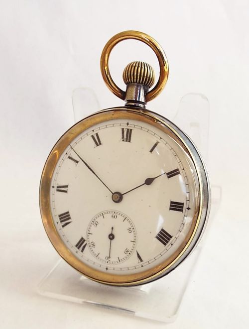 Antique Gun Metal Cyma Pocket Watch.