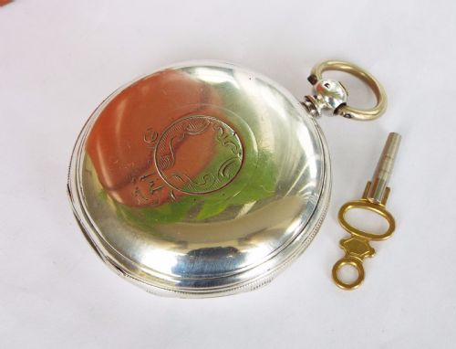 fig 3. English silver full hunter pocket watch by Grinberg & Reichmann, 1875