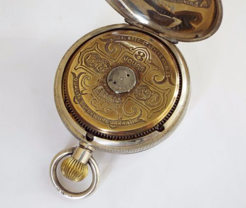 fig 2. Antique silver Hebdomas pocket watch, Schild & Cie