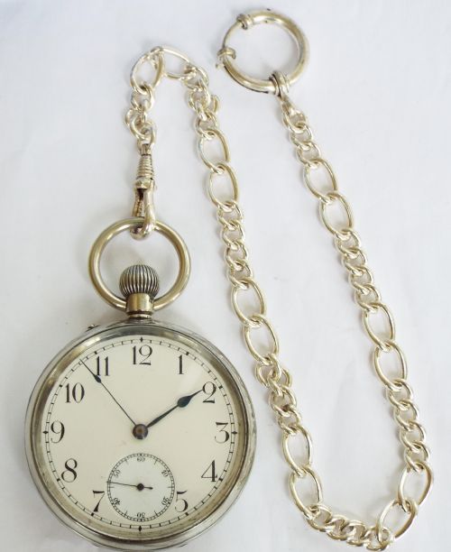 An Antique 1908 Eterna Pocket Watch with Chain