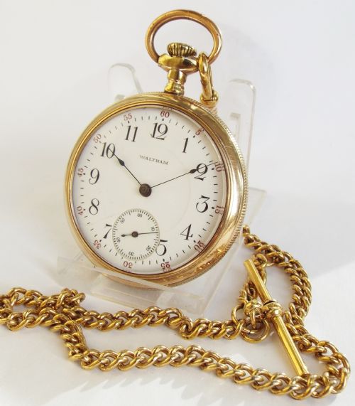 1918 Waltham P S Bartlett Pocket Watch & Chain