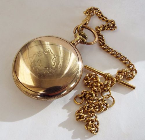 fig 1. 1918 Waltham P S Bartlett pocket watch & chain