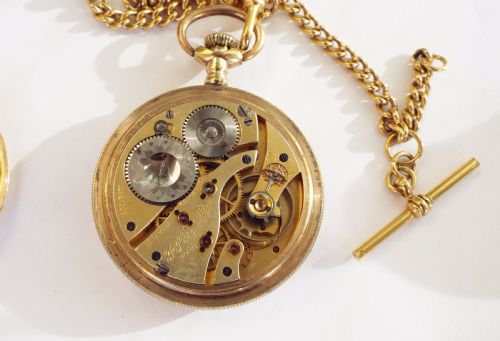 fig 2. 1918 Waltham P S Bartlett pocket watch & chain