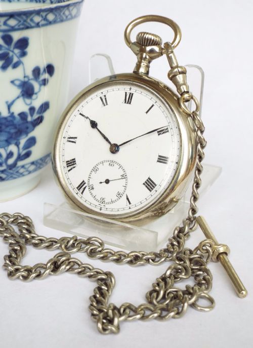 Antique Pocket Watch and Chain, Circa 1900