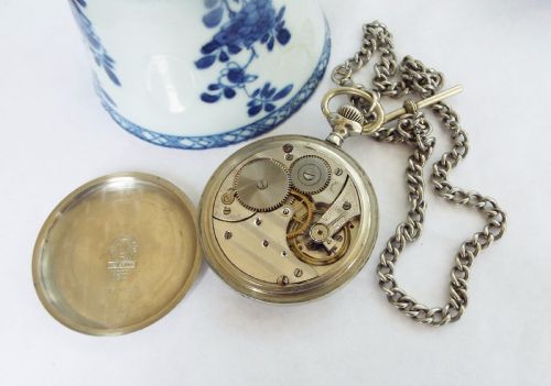 fig 2. Antique pocket watch and chain, circa 1900