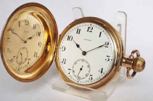 1950s Roirol Full Hunter Pocket Watch by Record