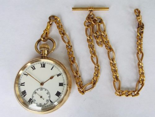 fig 1. 1930s Limit pocket watch with chain