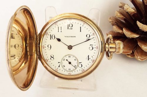 A 1920s Waltham Traveler Full Hunter Pocket Watch.