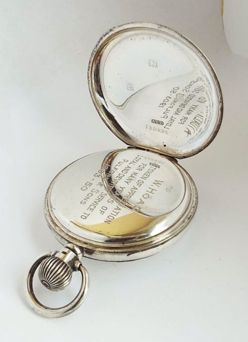 fig 2. Vintage 1949 silver Vertex half hunter pocket watch.