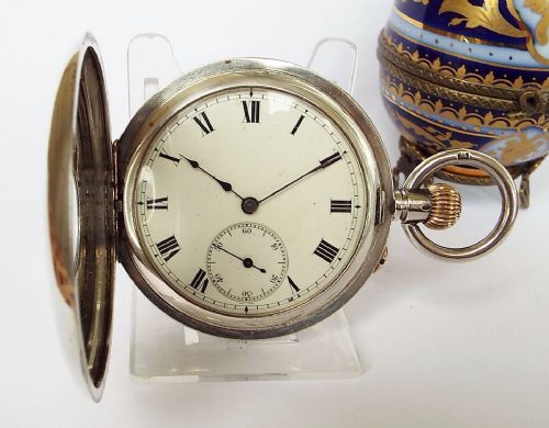Antique 1911 Silver Half Hunter Pocket Watch.