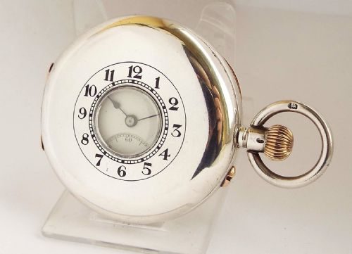 fig 1. Antique 1911 silver half hunter pocket watch.