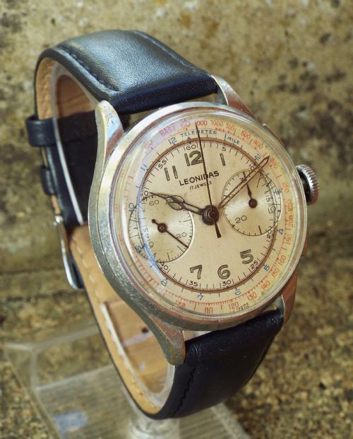 Gents 1940s Leonidas Chronograph Wrist Watch