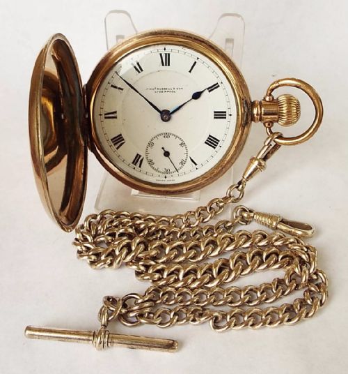 A 1930s Thomas Russell Full Hunter Pocket Watch.