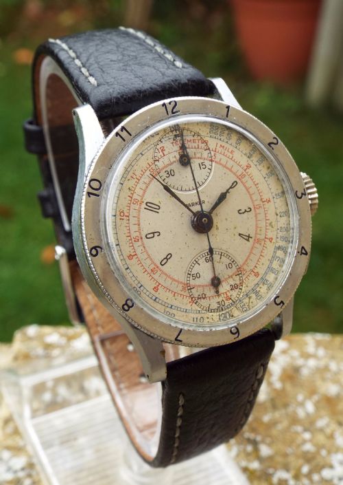 fig 1. Gents 1940s Parker chronograph wrist watch