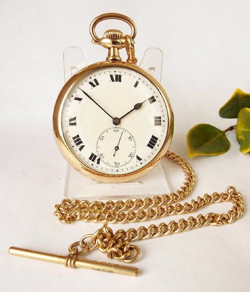 A 1930s Buren Pocket Watch and Chain.