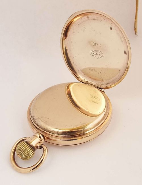 fig 2. Antique 1902 Waltham full hunter pocket watch.