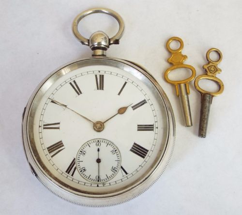 fig 1. Antique Coventry silver pocket watch, 1901