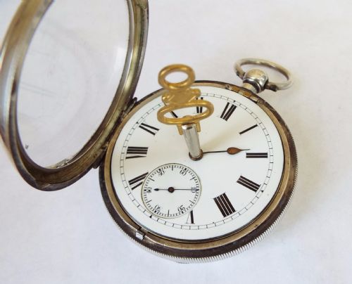 fig 2. Antique Coventry silver pocket watch, 1901