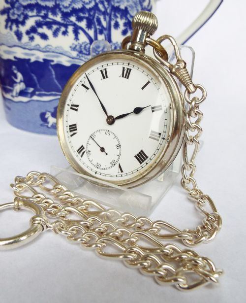 Early 20th Century Cyma Pocket Watch with Chain