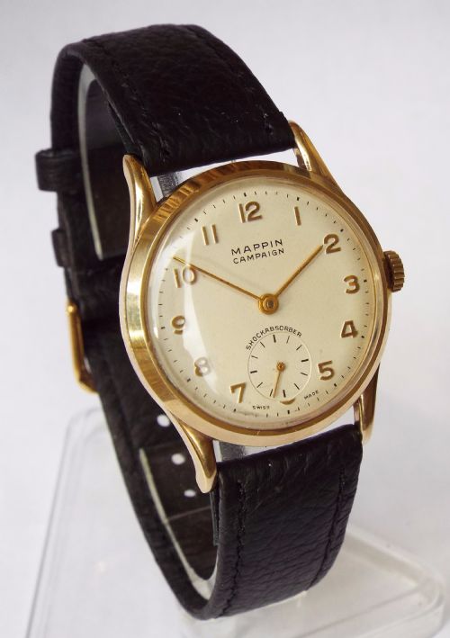 fig 1. Gents 9ct gold Mappin Campaign wristwatch, 1950s
