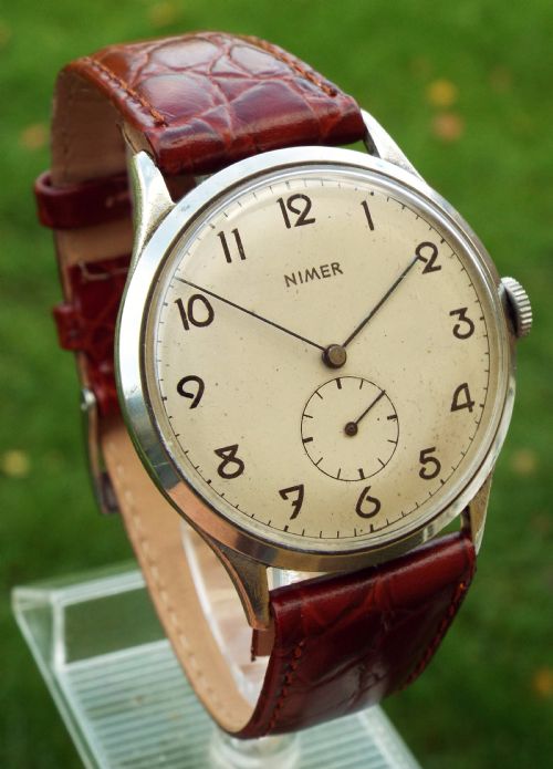 fig 1. A good sized gents Nimer wrist watch, c1940s