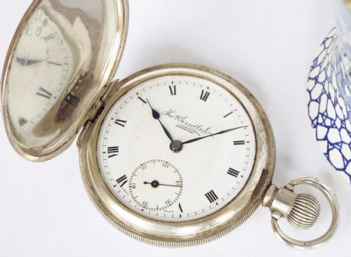fig 1. Antique hunter pocket watch, Thomas Russell