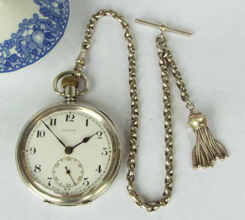 fig 1. Antique silver Cudos pocket watch by H J Cooper
