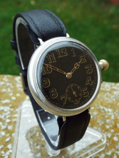 fig 1. Antique Borgel cased silver trench watch, 1916