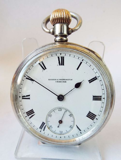 An Antique Silver Waltham Pocket Watch, 1914.
