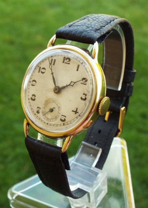 Gents 9ct Gold Wrist Watch, 1933