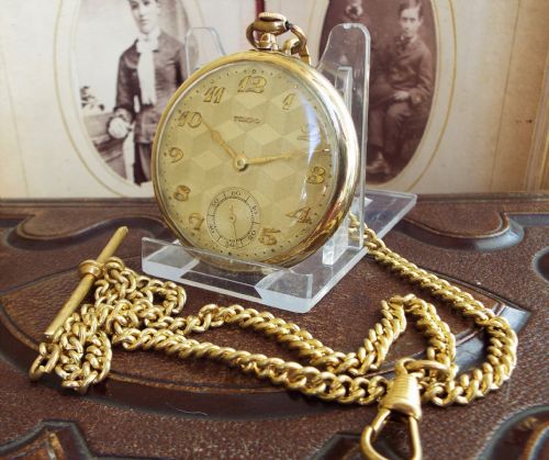 1930s Tempo Pocket Watch with Chain